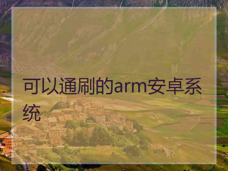 可以通刷的arm安卓系统