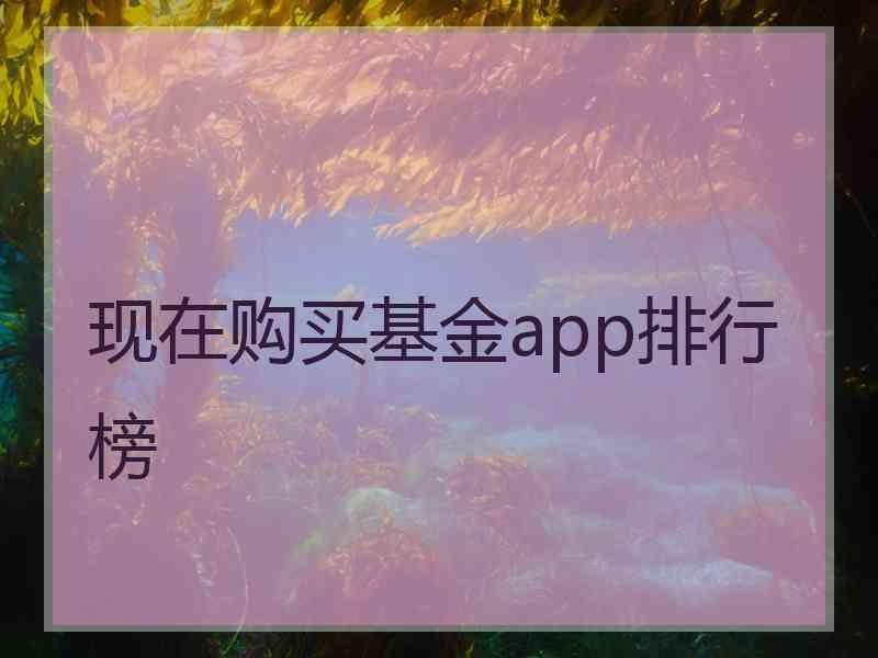 现在购买基金app排行榜