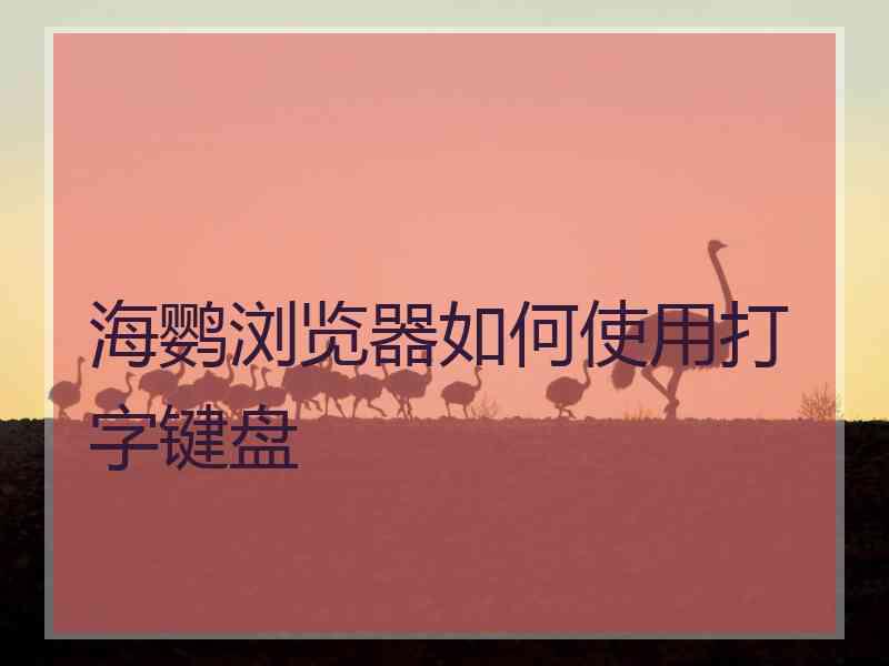 海鹦浏览器如何使用打字键盘