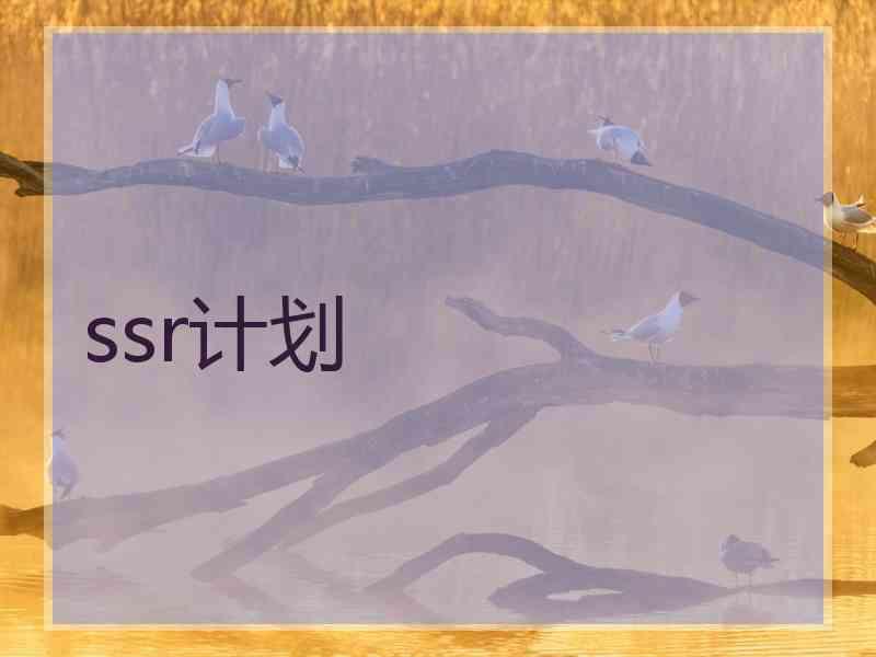 ssr计划