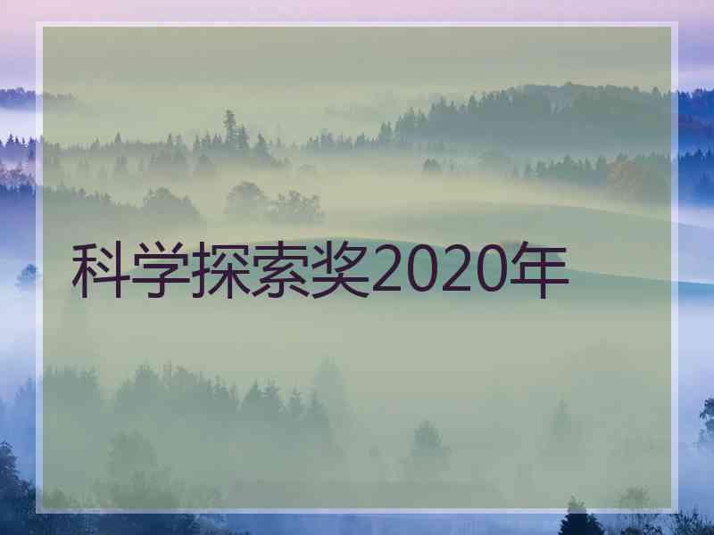 科学探索奖2020年