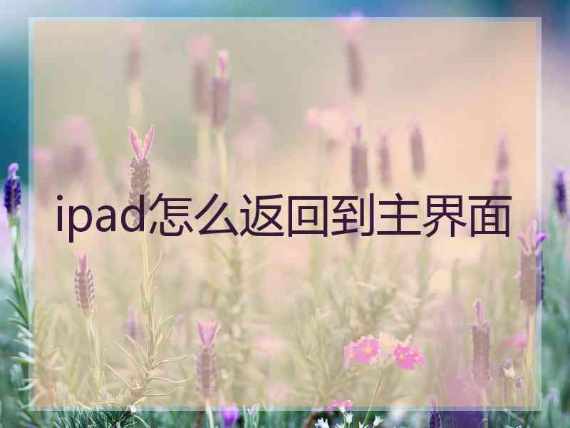 ipad怎么返回到主界面