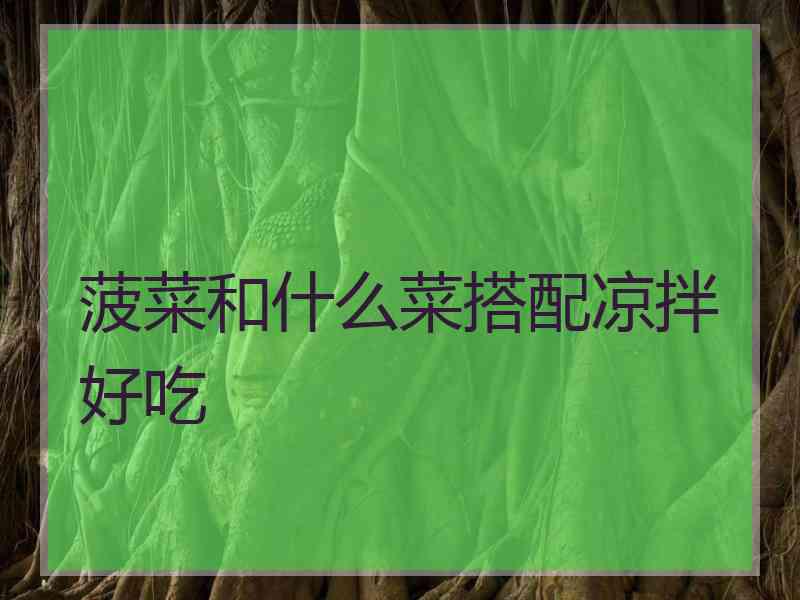菠菜和什么菜搭配凉拌好吃