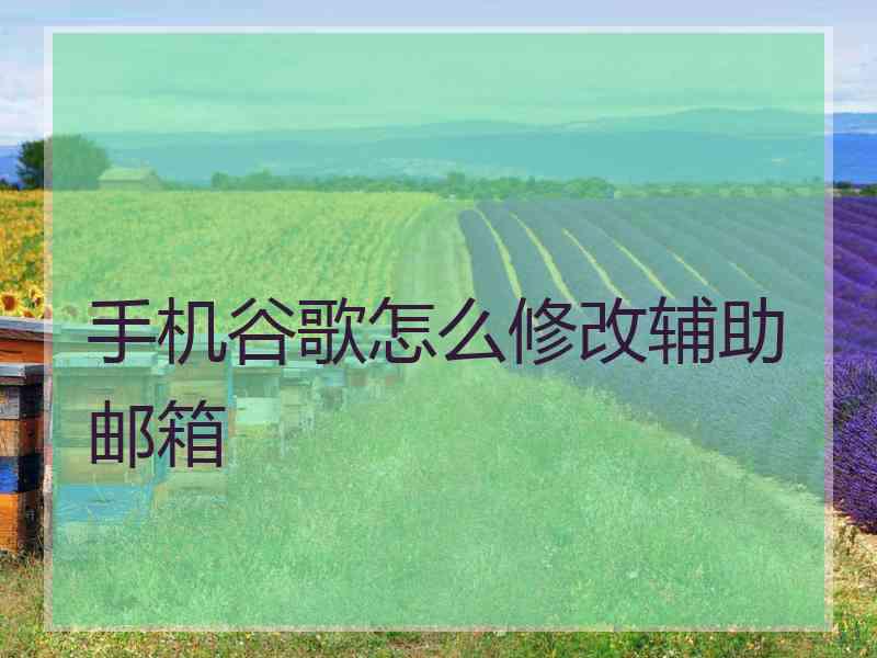 手机谷歌怎么修改辅助邮箱