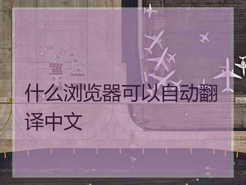 什么浏览器可以自动翻译中文