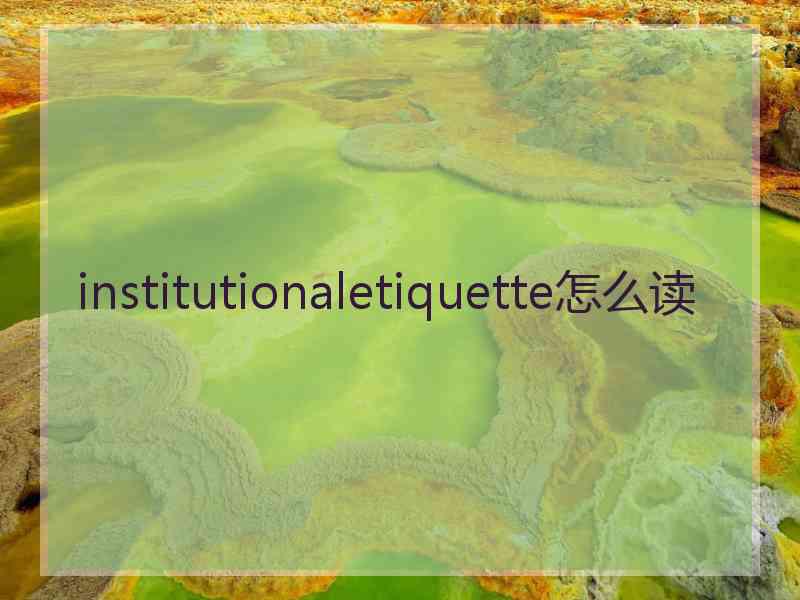 institutionaletiquette怎么读