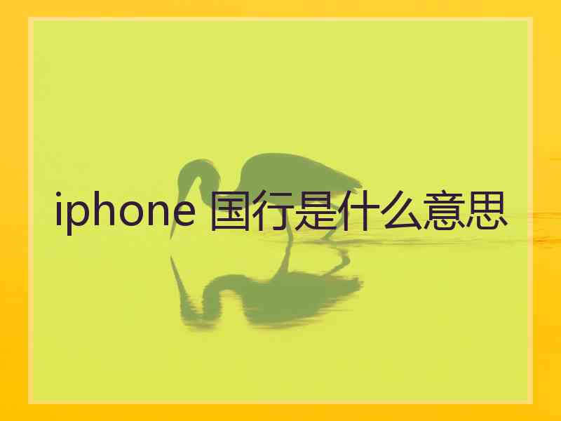 iphone 国行是什么意思