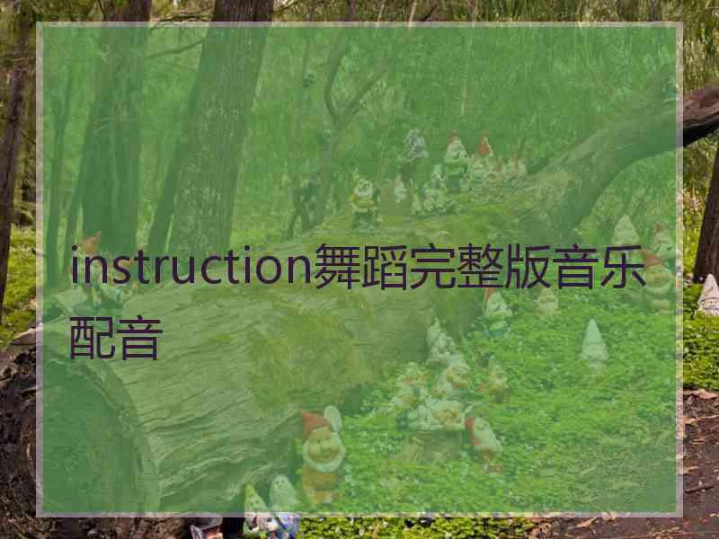 instruction舞蹈完整版音乐配音