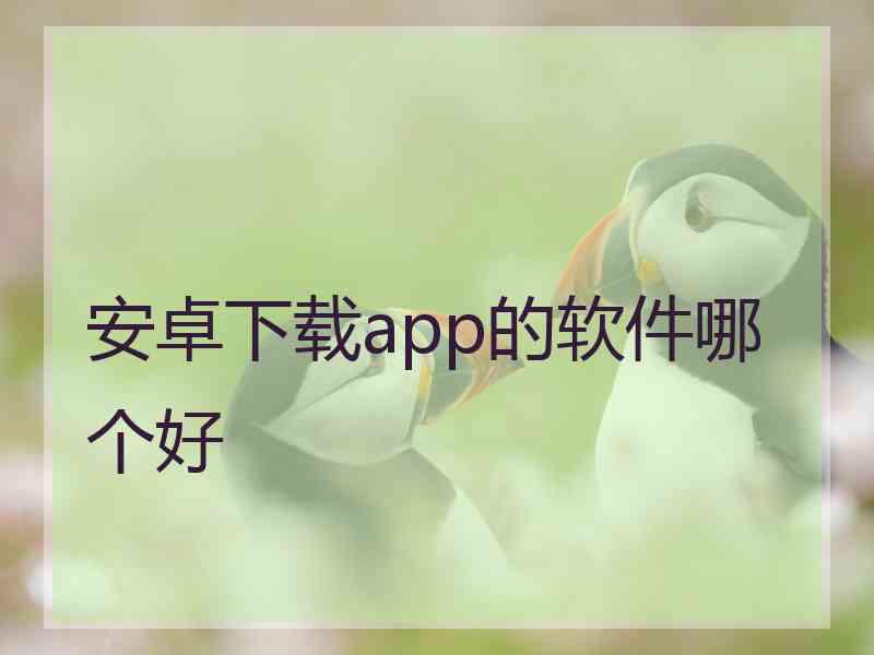 安卓下载app的软件哪个好