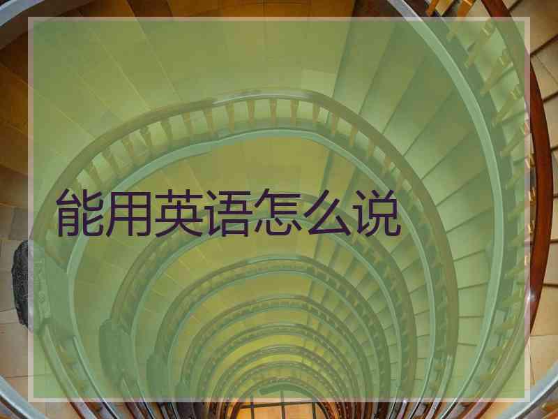 能用英语怎么说