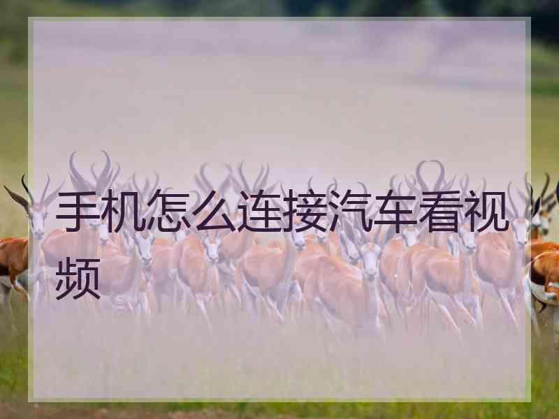 手机怎么连接汽车看视频