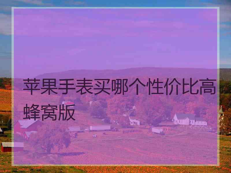 苹果手表买哪个性价比高蜂窝版