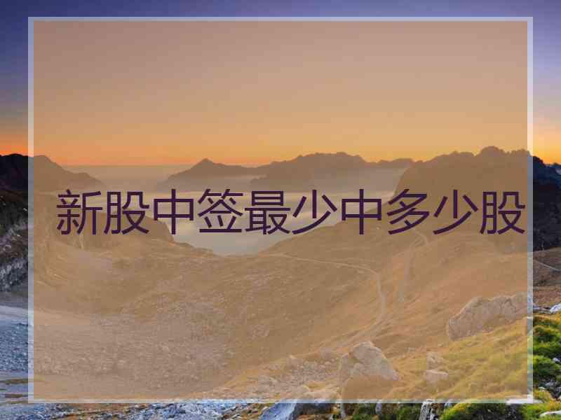 新股中签最少中多少股