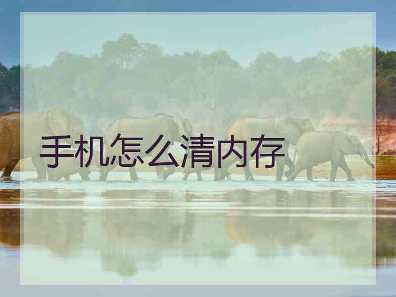 手机怎么清内存