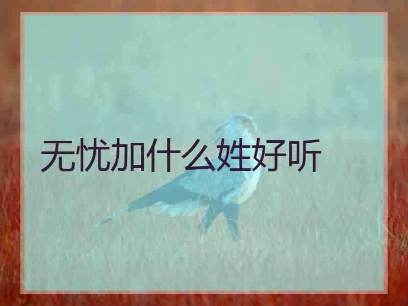 无忧加什么姓好听