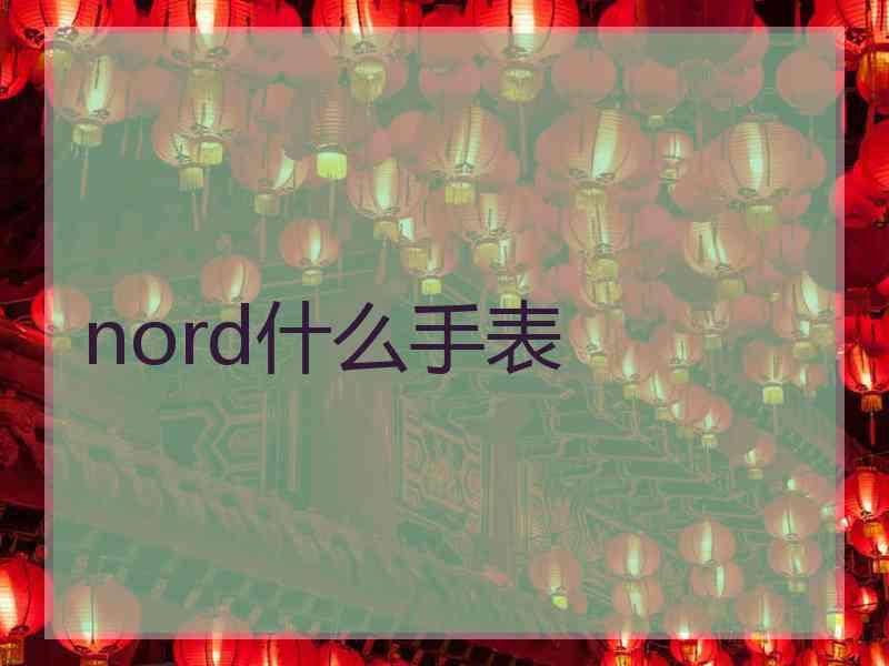 nord什么手表