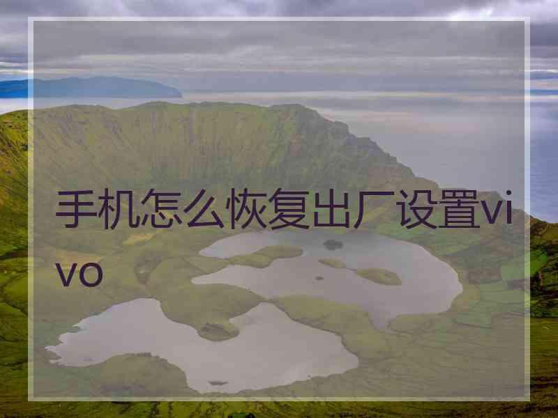 手机怎么恢复出厂设置vivo