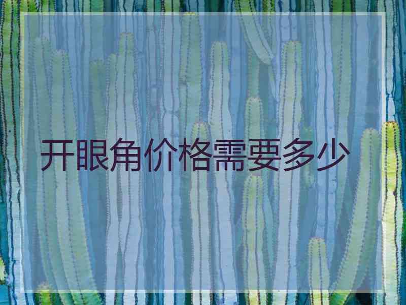 开眼角价格需要多少