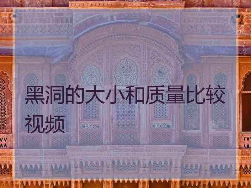 黑洞的大小和质量比较视频