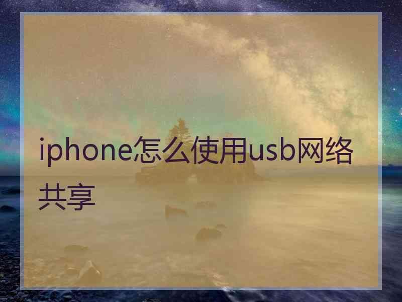 iphone怎么使用usb网络共享