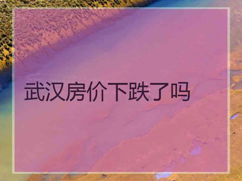 武汉房价下跌了吗