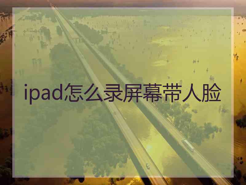 ipad怎么录屏幕带人脸