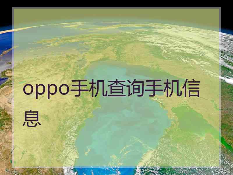 oppo手机查询手机信息