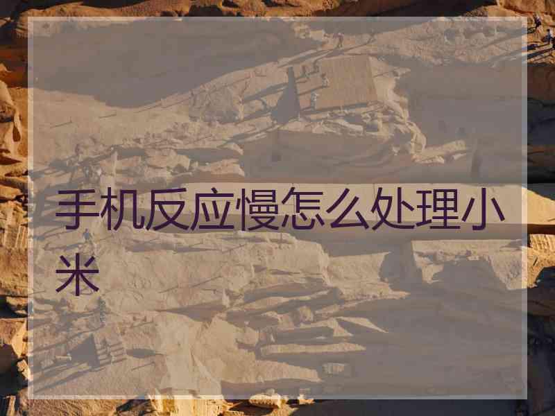 手机反应慢怎么处理小米