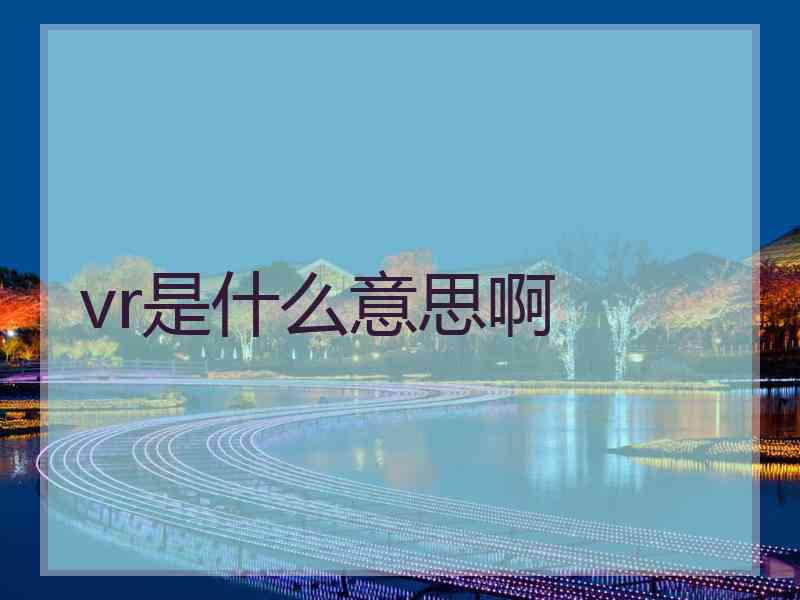 vr是什么意思啊