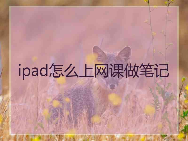 ipad怎么上网课做笔记