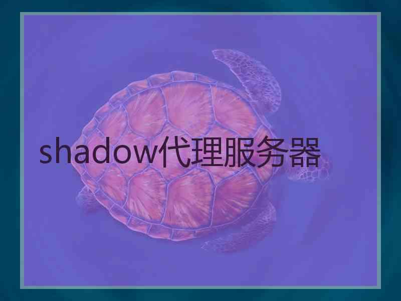shadow代理服务器