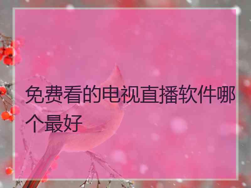 免费看的电视直播软件哪个最好