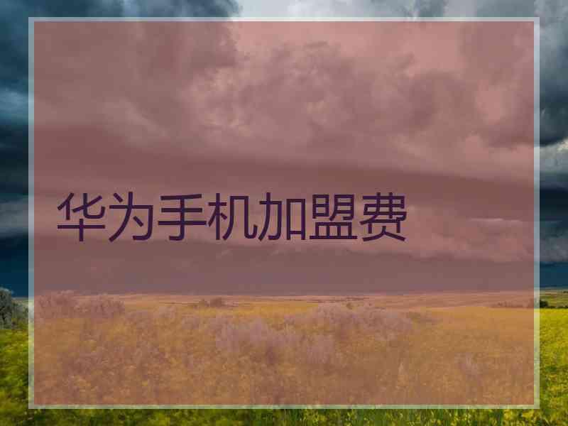 华为手机加盟费
