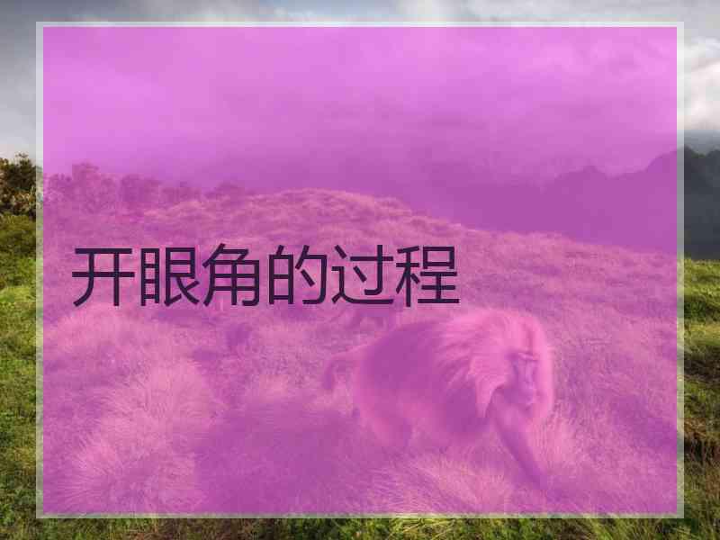 开眼角的过程