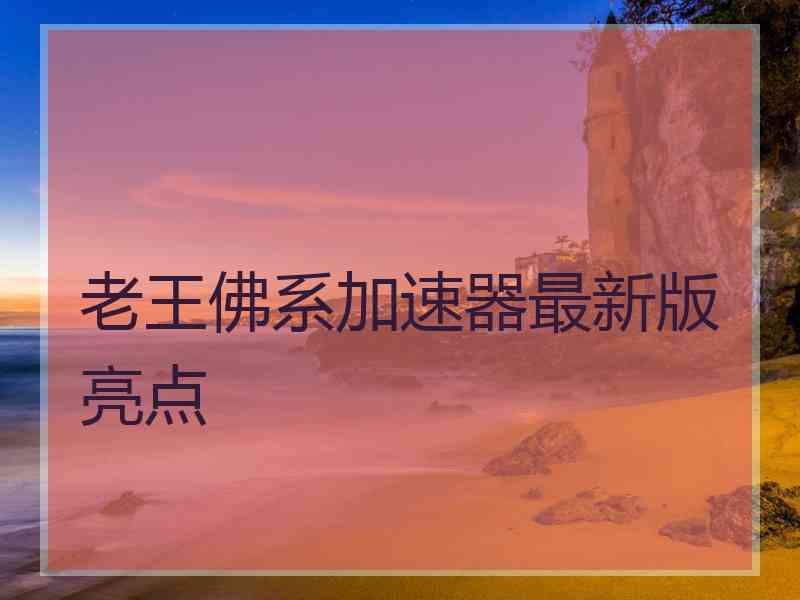 老王佛系加速器最新版亮点