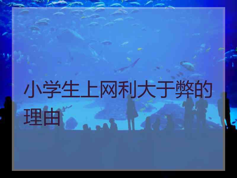 小学生上网利大于弊的理由