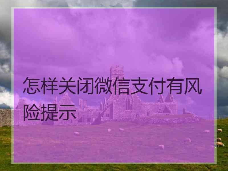怎样关闭微信支付有风险提示