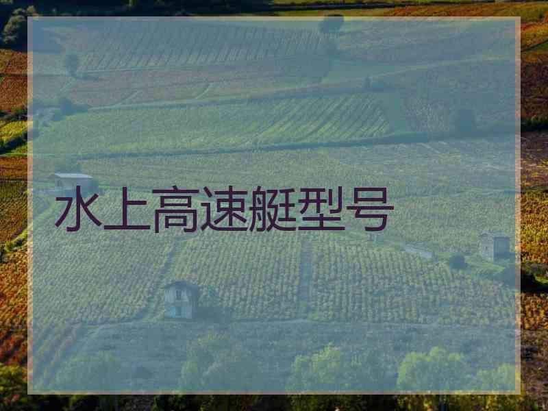 水上高速艇型号