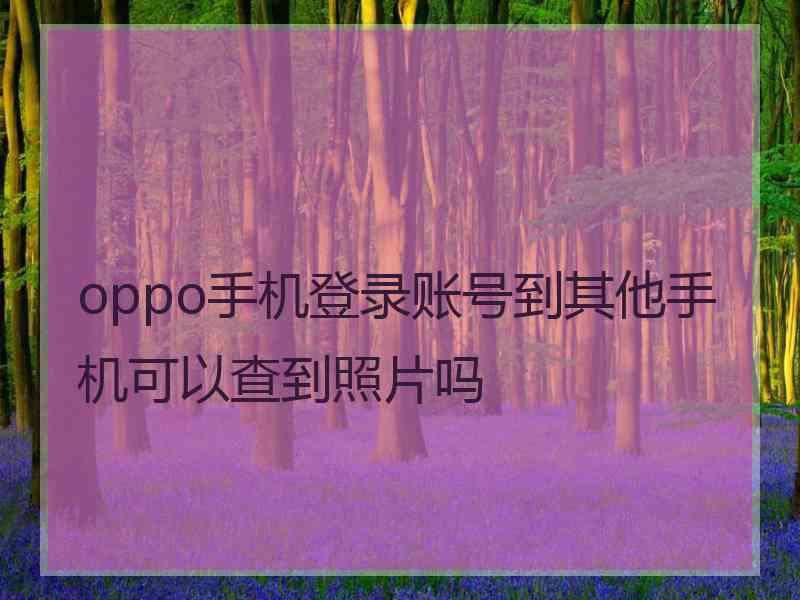 oppo手机登录账号到其他手机可以查到照片吗