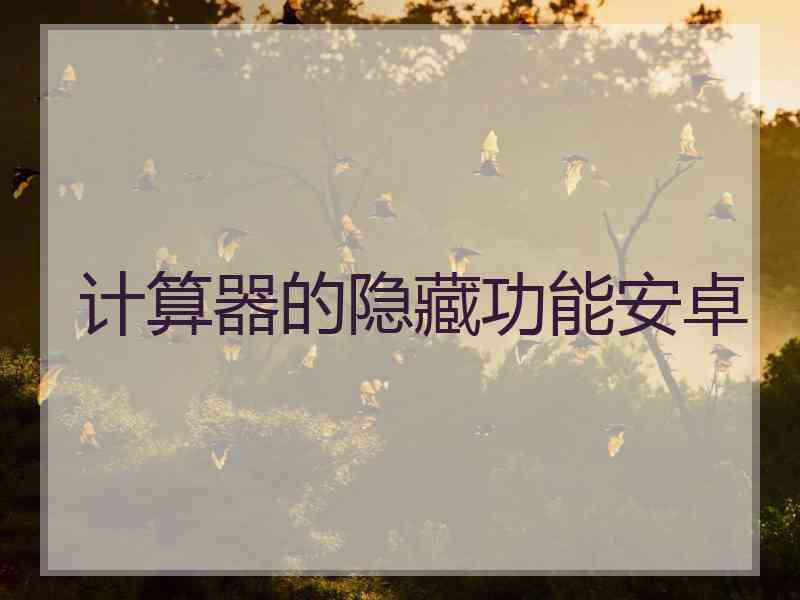 计算器的隐藏功能安卓