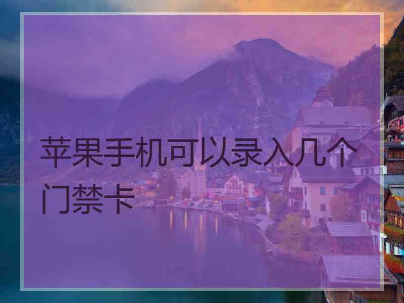 苹果手机可以录入几个门禁卡
