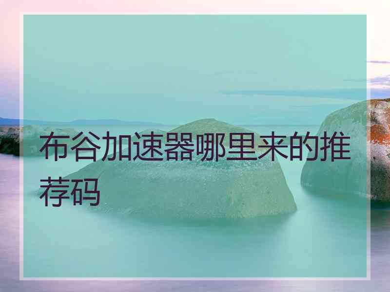 布谷加速器哪里来的推荐码
