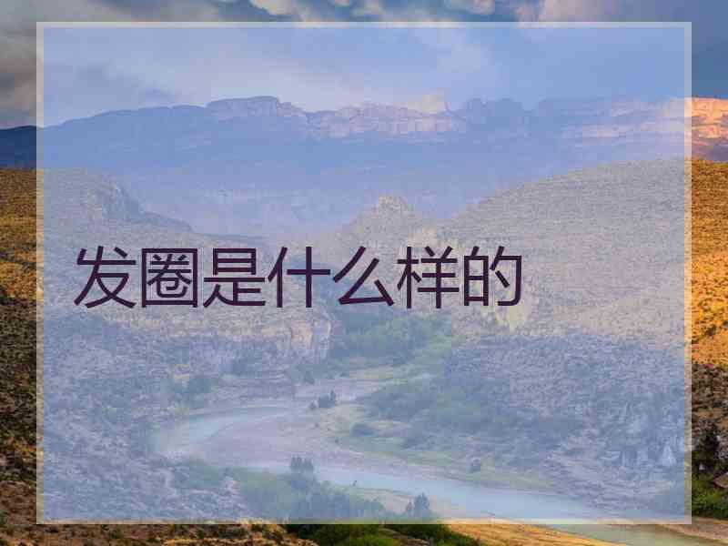 发圈是什么样的