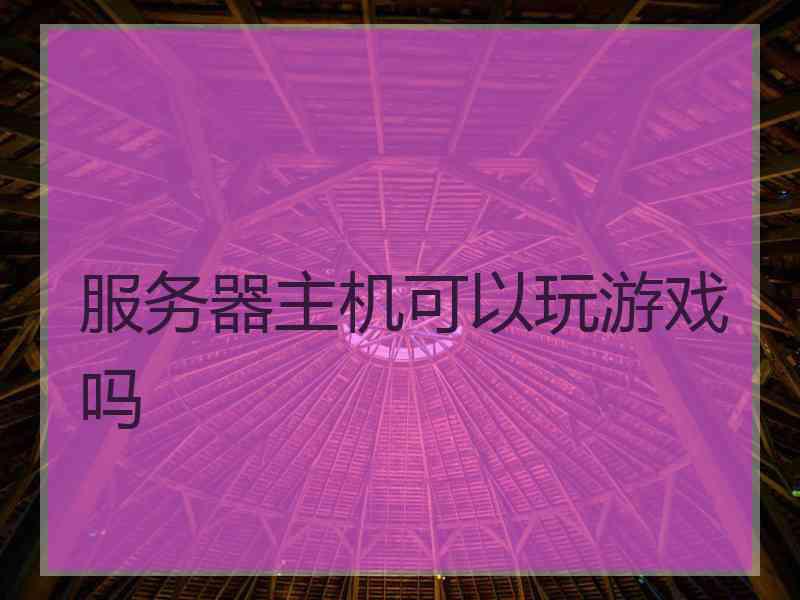 服务器主机可以玩游戏吗