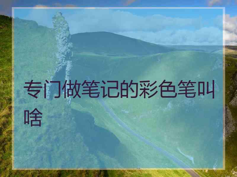 专门做笔记的彩色笔叫啥