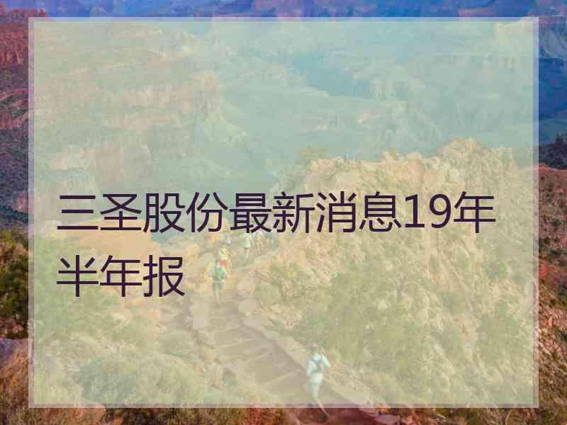 三圣股份最新消息19年半年报
