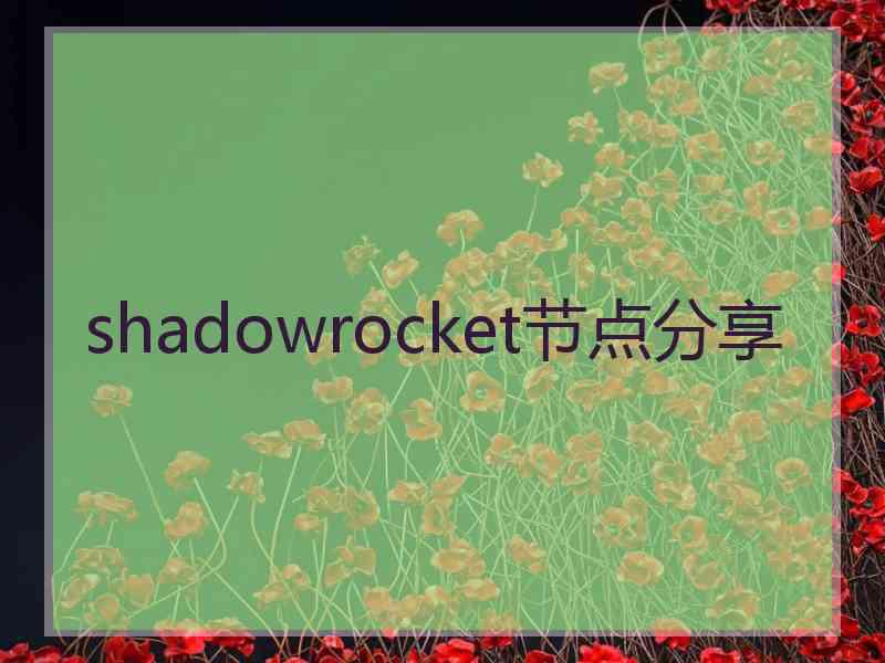 shadowrocket节点分享
