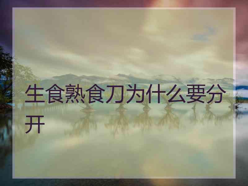生食熟食刀为什么要分开