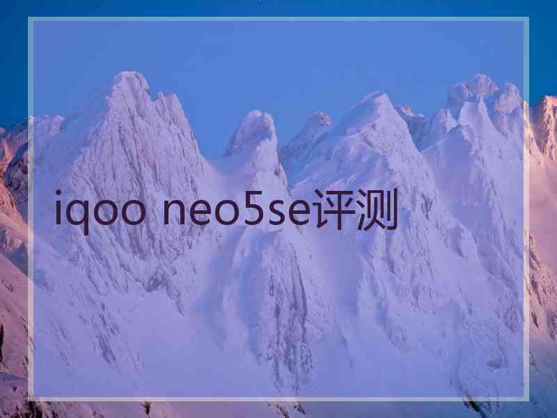 iqoo neo5se评测