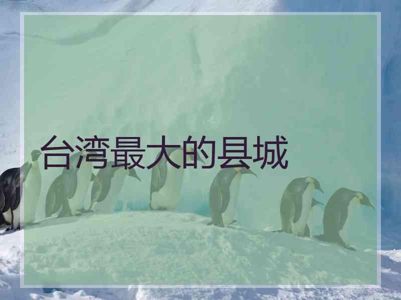 台湾最大的县城